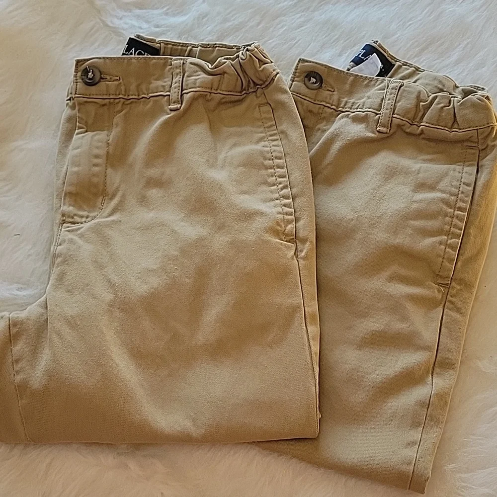 THE CHILDREN'S PLACE Bundle of 2 Boy's Tan School Uniform Preppy Chino Pants 12‎